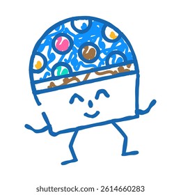 disco ball character retro music doodle icon sketch vector. disco ball character retro music sign. isolated symbol illustration