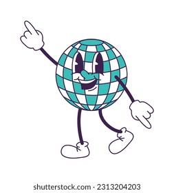 Disco Ball Character Vector Illustration