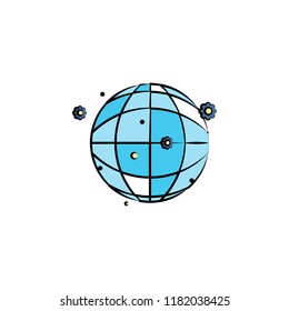 disco ball colored icon. Element of birthday icon for mobile concept and web apps. Color disco ball icon can be used for web and mobile on white background