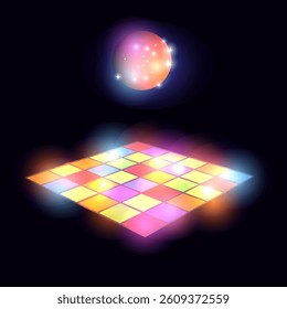 Disco ball dance floor lights playground 70s