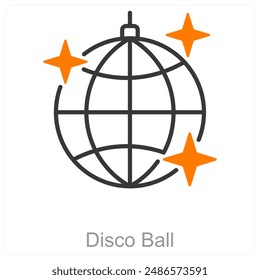 Disco Ball and dance icon concept