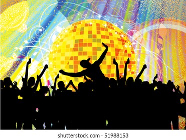 Disco Ball and Dancing People