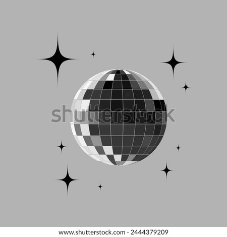Disco ball design template. Vector illustration on a light background.