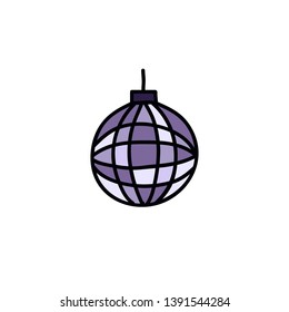 disco ball doodle icon, vector illustration