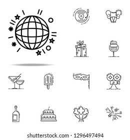 disco ball dusk style icon. Birthday icons universal set for web and mobile