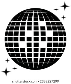 Disco Ball eps, Digital Download – Vector file - Cutting File for Cricut, Mirror Ball, disco ball clipart