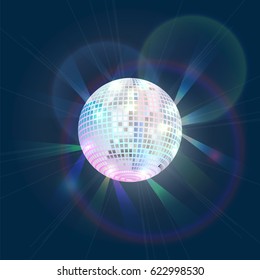 Disco ball, executed  in style arcades the 80s.