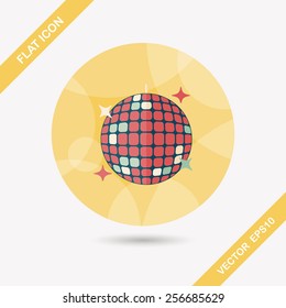 Disco ball flat icon with long shadow,eps10