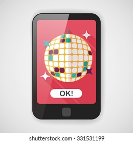 Disco ball flat icon with long shadow,eps10