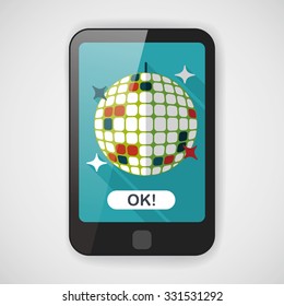 Disco ball flat icon with long shadow,eps10