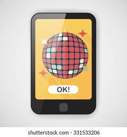 Disco ball flat icon with long shadow,eps10