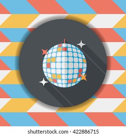 Disco ball flat icon with long shadow,eps10