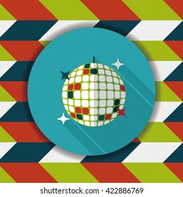 Disco ball flat icon with long shadow,eps10