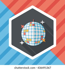 Disco ball flat icon with long shadow,eps10