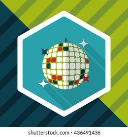 Disco ball flat icon with long shadow,eps10