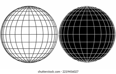 disco ball or globe icon set isolated on white background