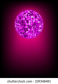 Disco ball with glow in haze. EPS 8 vector file included