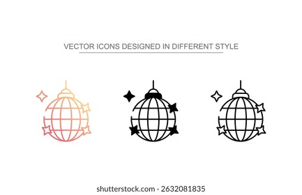 Disco Ball icon design with white background stock illustration