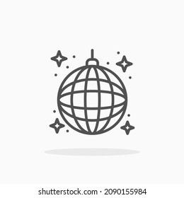 Disco Ball icon. Editable Stroke and pixel perfect. Outline style. Vector illustration. Enjoy this icon for your project.