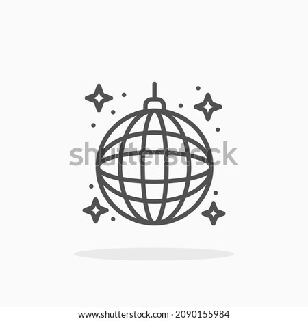 Disco Ball icon. Editable Stroke and pixel perfect. Outline style. Vector illustration. Enjoy this icon for your project.
