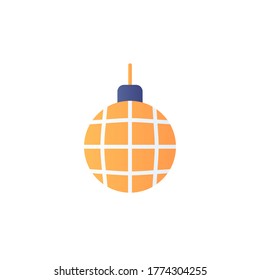 icono de bola disco diseño plano ilustración vectorial color completo. aislado en fondo blanco