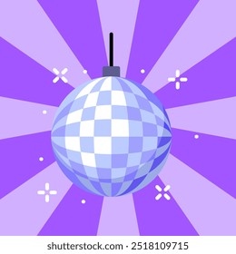 Disco Ball Icon. Flat style. Vector icon.