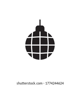 disco ball icon glyph vector illustration black style. isolated on white background