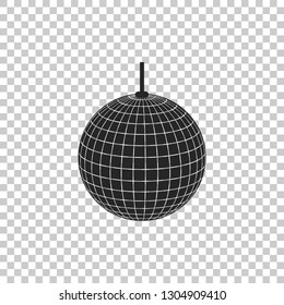 Disco ball icon isolated on transparent background. Flat design. Vector Illustration