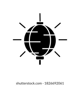 Disco ball icon isolated on white background. Vector illustration, flat design.
