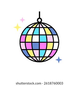 Disco ball icon. Isolated on white background