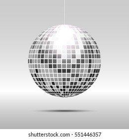 Disco ball icon isolated on grayscale background