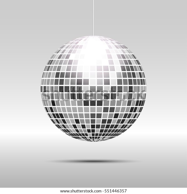Disco ball\
icon isolated on grayscale\
background
