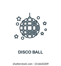 Disco Ball icon. Line element from party icon collection. Linear Disco Ball icon sign for web design, infographics and more.