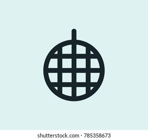Disco ball icon line isolated on clean background. Party ball concept drawing icon line in modern style. Vector illustration for your web site mobile logo app UI design.