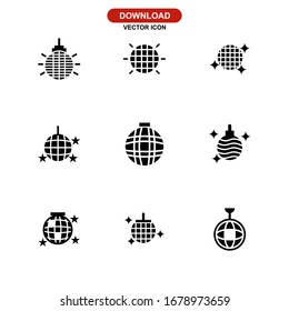 icono de bola disco o logotipo símbolo de signo aislado ilustración vectorial - Colección de iconos vectoriales de estilo negro de alta calidad
