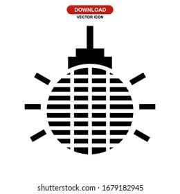 disco ball icon or logo isolated sign symbol vector illustration - high quality black style vector icons
