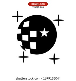 disco ball icon or logo isolated sign symbol vector illustration - high quality black style vector icons
