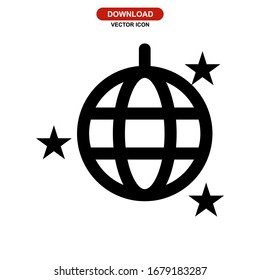 disco ball icon or logo isolated sign symbol vector illustration - high quality black style vector icons
