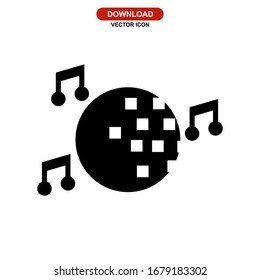 Disco-Ball-Symbol oder -Logo einzeln auf Zeichensymbolen Vektorillustration-Illustration - hochwertige Vektorsymbole in schwarzem Stil
