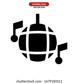 Disco-Ball-Symbol oder -Logo einzeln auf Zeichensymbolen Vektorillustration-Illustration - hochwertige Vektorsymbole in schwarzem Stil
