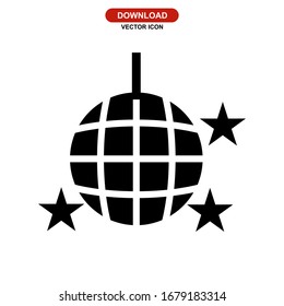 Icono de bola de disco o logotipo símbolo de signo aislado Ilustración vectorial de alta calidad estilo negro iconos vectoriales
