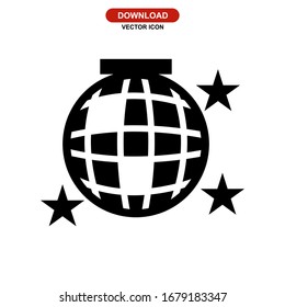 disco ball icon or logo isolated sign symbol vector illustration - high quality black style vector icons
