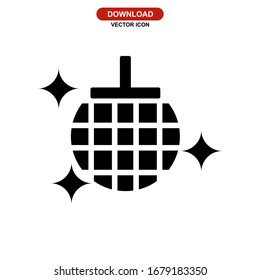 Icono de bola de disco o logotipo símbolo de signo aislado Ilustración vectorial de alta calidad estilo negro iconos vectoriales
