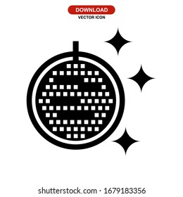 Icono de bola de disco o logotipo símbolo de signo aislado Ilustración vectorial de alta calidad estilo negro iconos vectoriales

