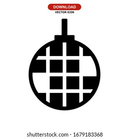 disco ball icon or logo isolated sign symbol vector illustration - high quality black style vector icons
