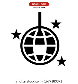 disco ball icon or logo isolated sign symbol vector illustration - high quality black style vector icons
