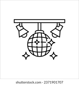 icono de bola de disco o logotipo símbolo de signo aislado ilustración vectorial de alta calidad vectorial icono de estilo negro en fondo blanco