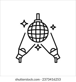 icono de bola de disco o logotipo símbolo de signo aislado ilustración vectorial de alta calidad vectorial icono de estilo negro en fondo blanco