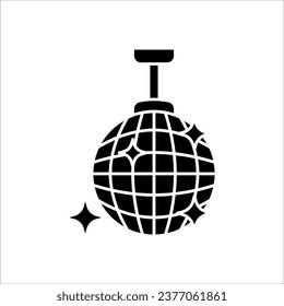 icono de bola de disco o logotipo símbolo de signo aislado ilustración vectorial de alta calidad vectorial icono de estilo negro en fondo blanco