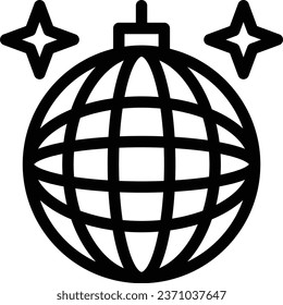 Icono de bola disco en fondo transparente